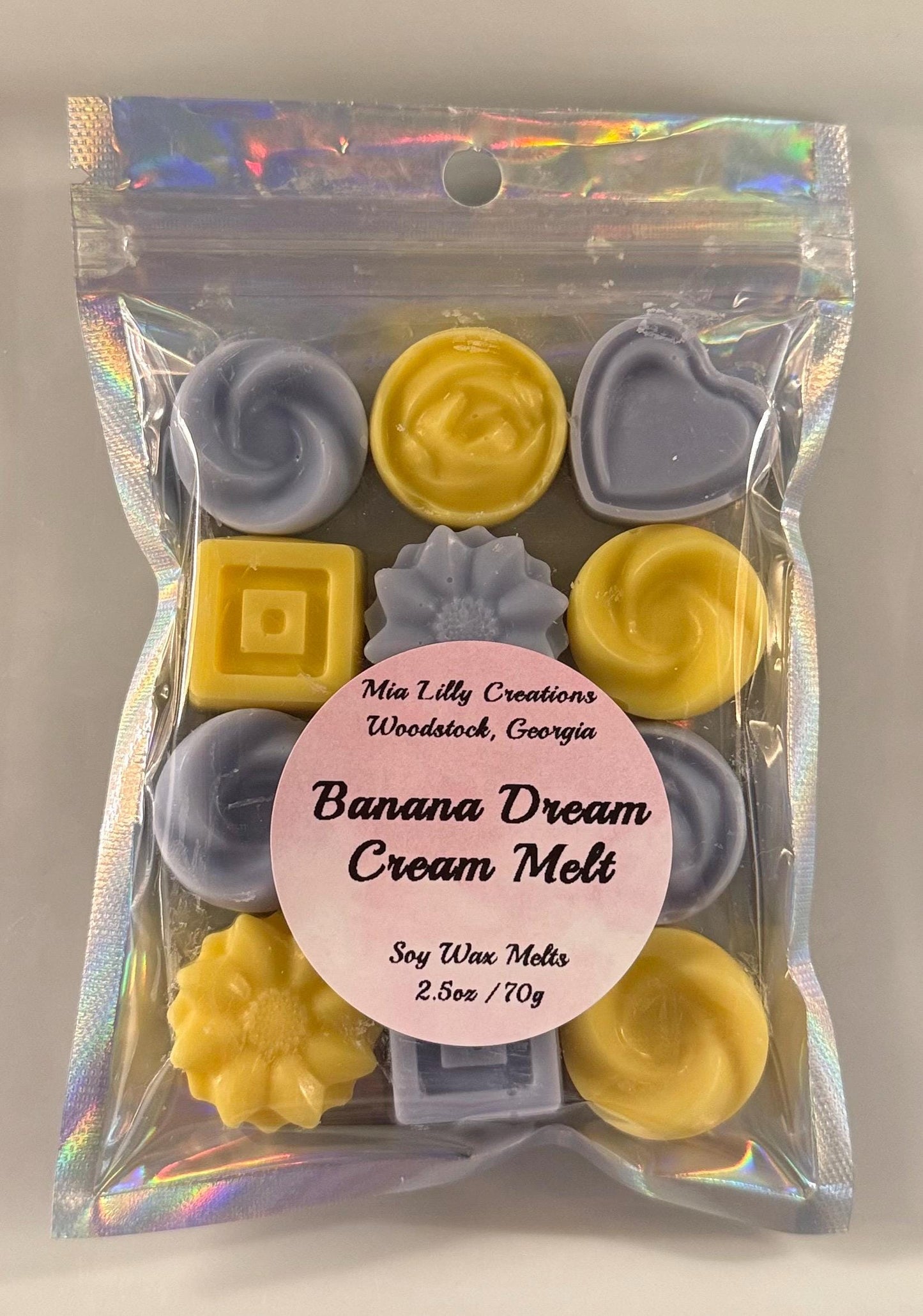 Banana Dream Cream Melts, Banana Scented Wax Melts, Pack of 12 Assorted Wax Melts, Handmade Home Fragrance, Summer Scent, Gift for Her